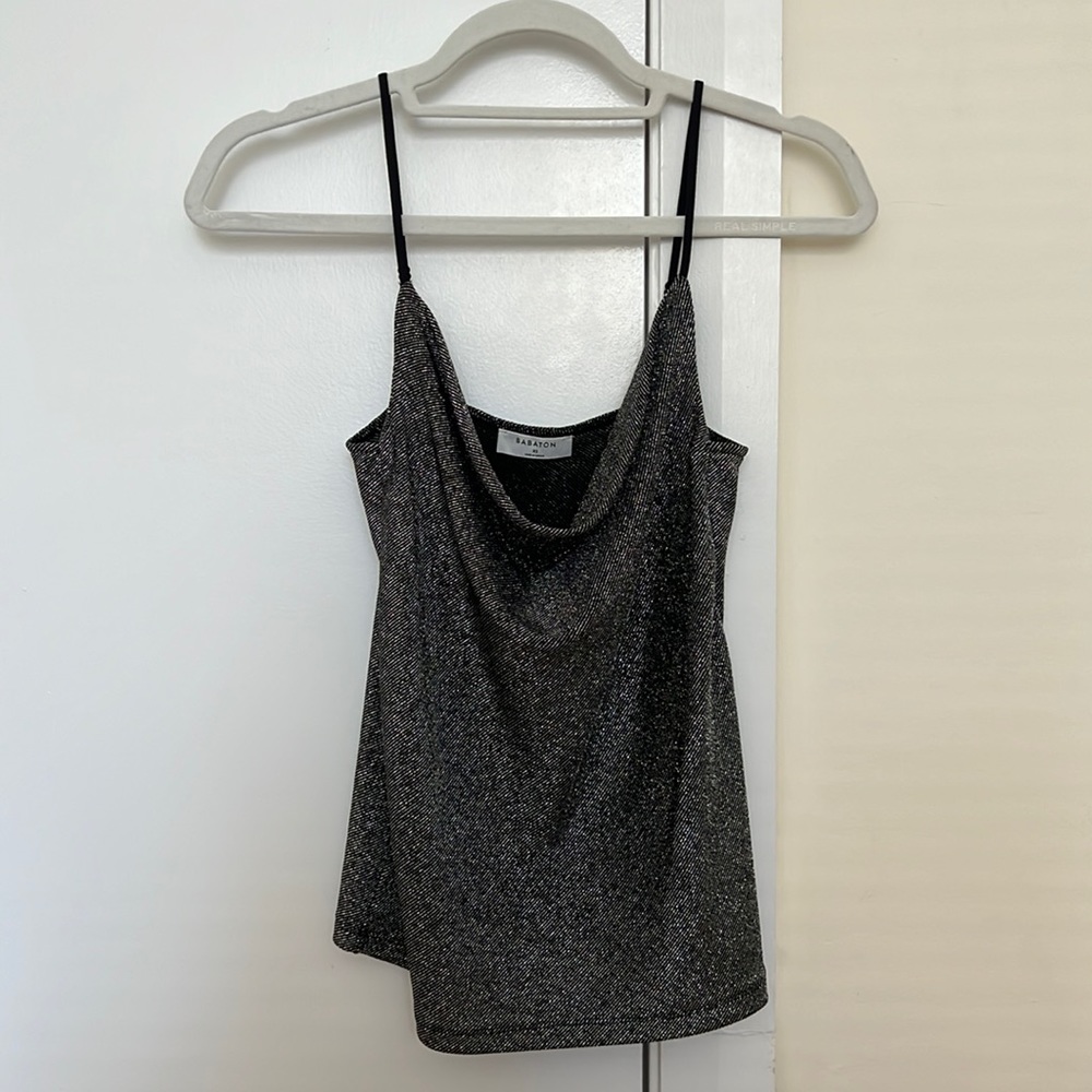Black and silver going out top